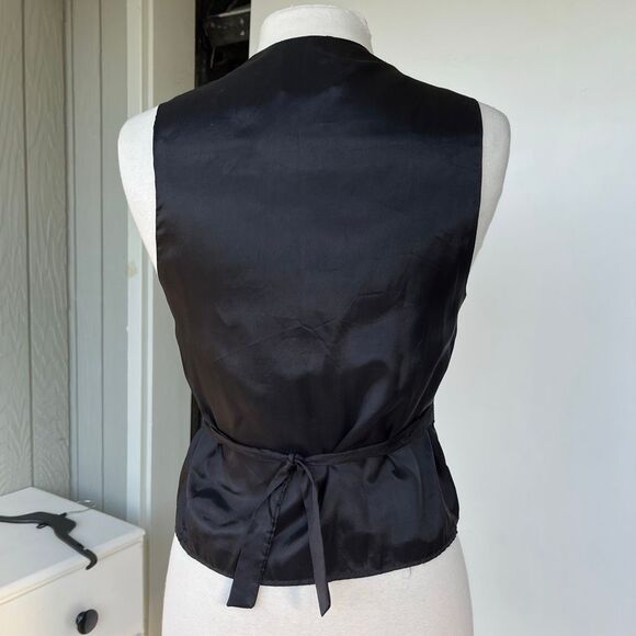 VTG S & U Leather Fashions Black Suede Vest Sz S – Western Snap Front - Picture 3 of 11